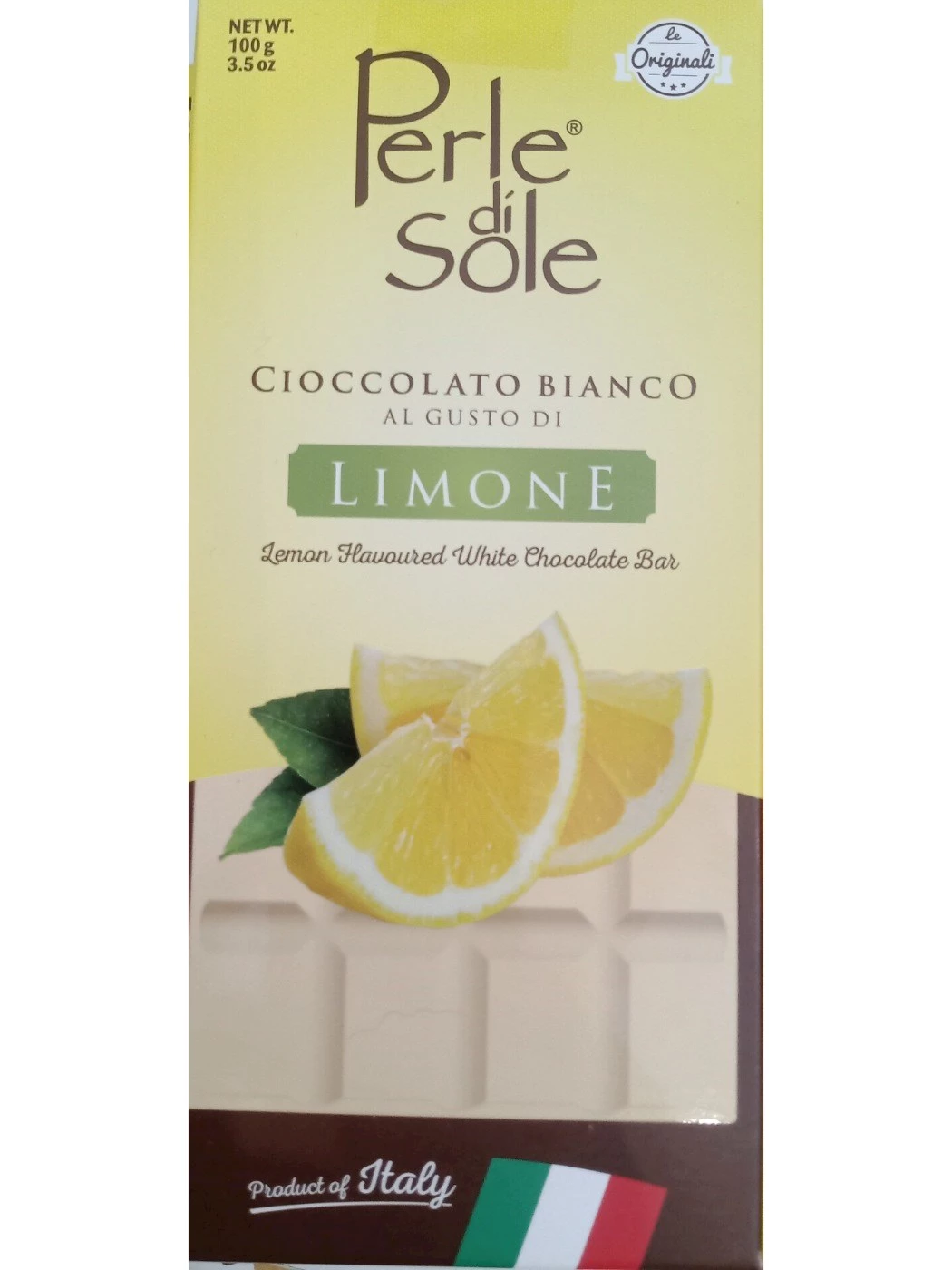 CIOCCOLATO BIANCO AL GUSTO  LIMONE 100 g - PERLE DI SOLE