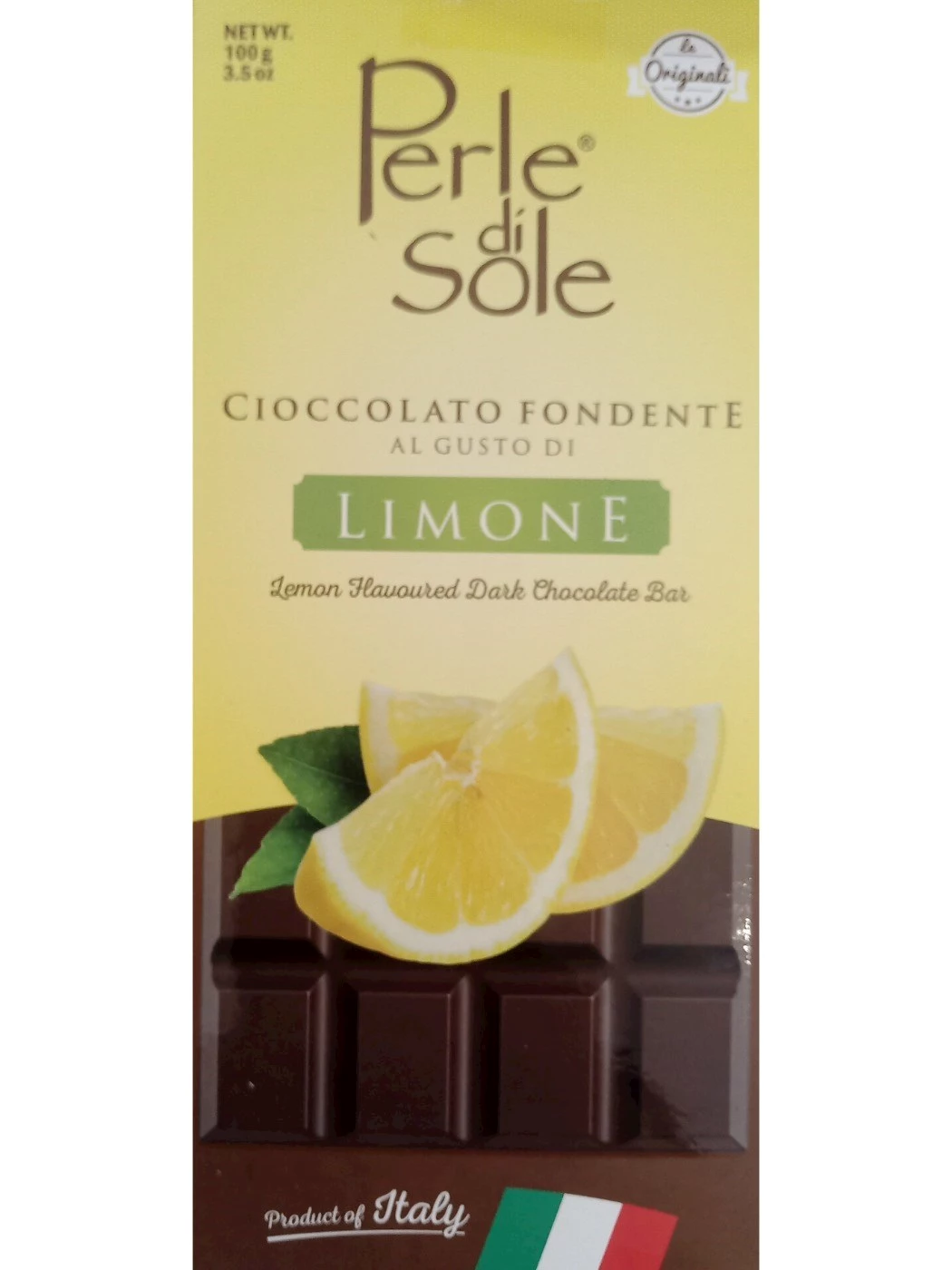 CIOCCOLATO EXTRA FONDENTE AL LIMONE 100 g - PERLE DI SOLE