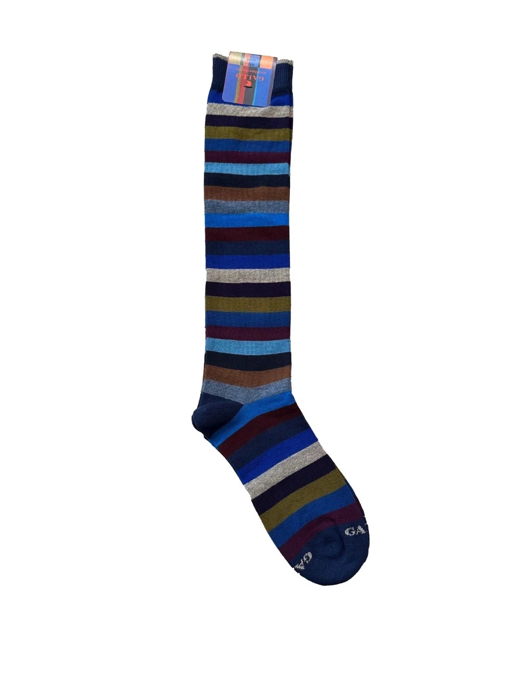 Calze lunghe uomo cotone blu righe pari Gallo – La Calza