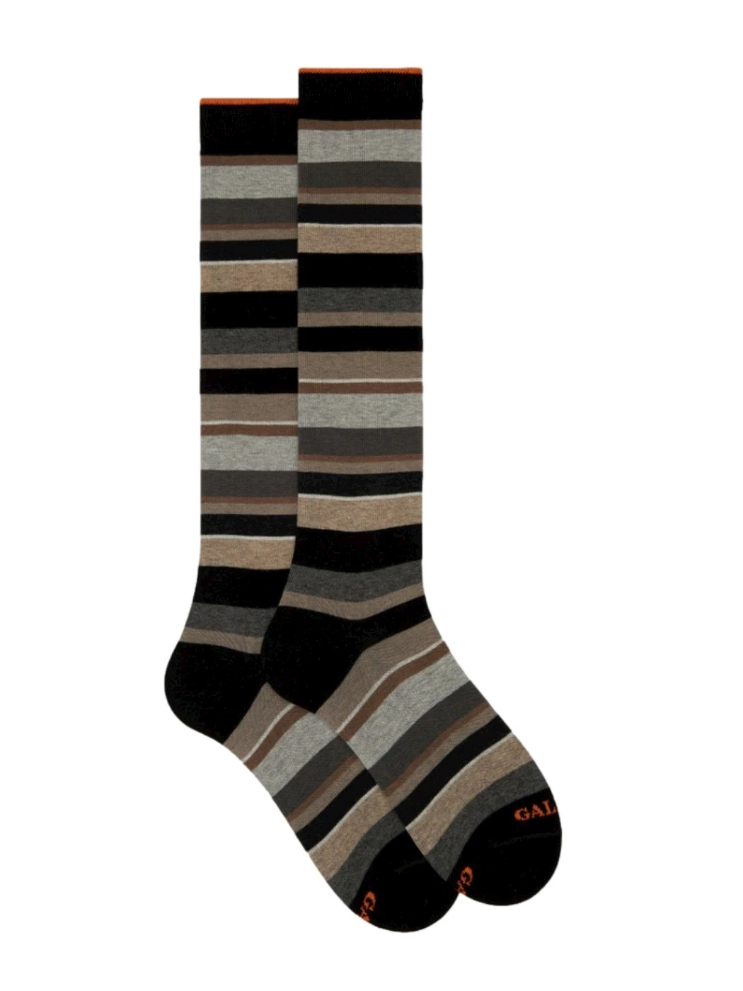 Calze lunghe uomo cotone righe multicolore Gallo