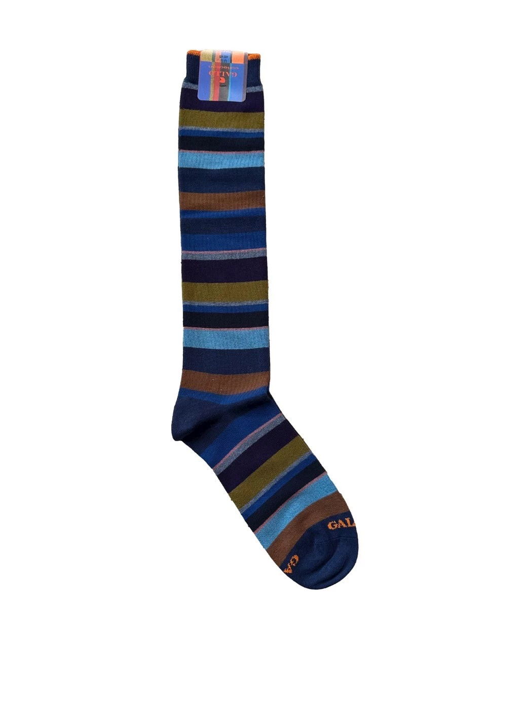 Calze lunghe uomo cotone righe multicolore Gallo
