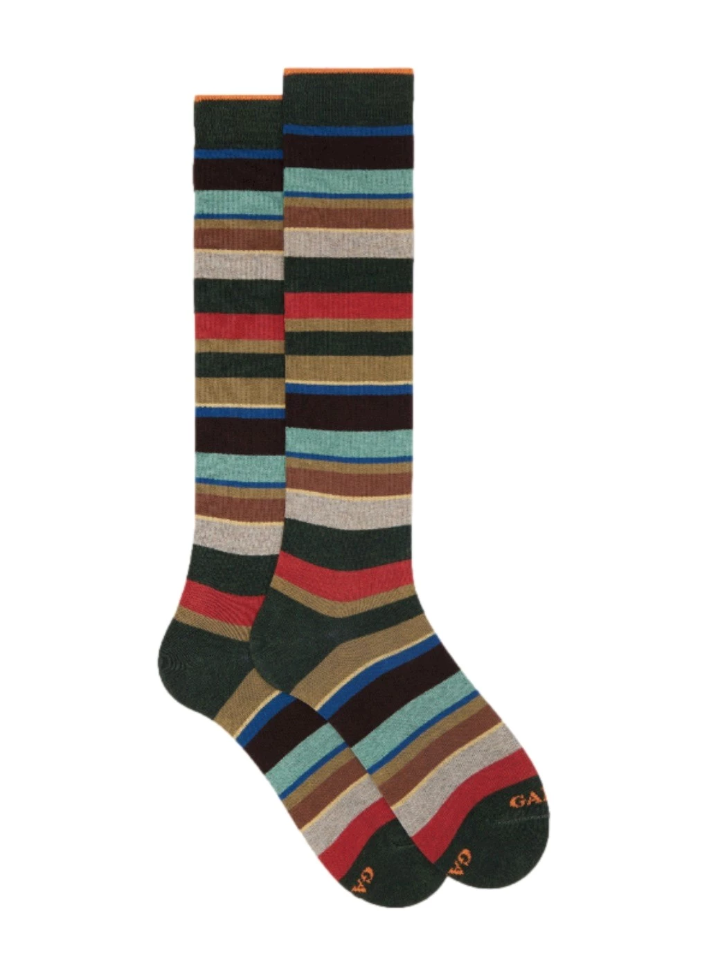 Calze lunghe uomo cotone righe multicolore Gallo