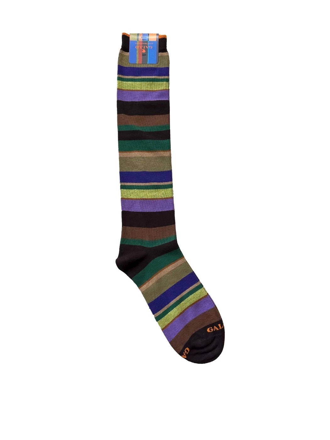 Calze lunghe uomo cotone righe multicolore Gallo
