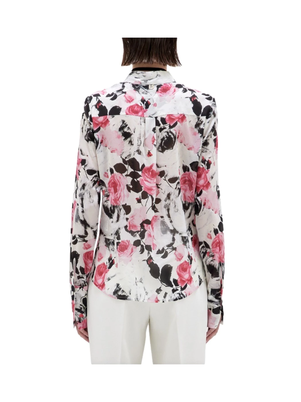 Camicia in voile di seta a rose BLUGIRL