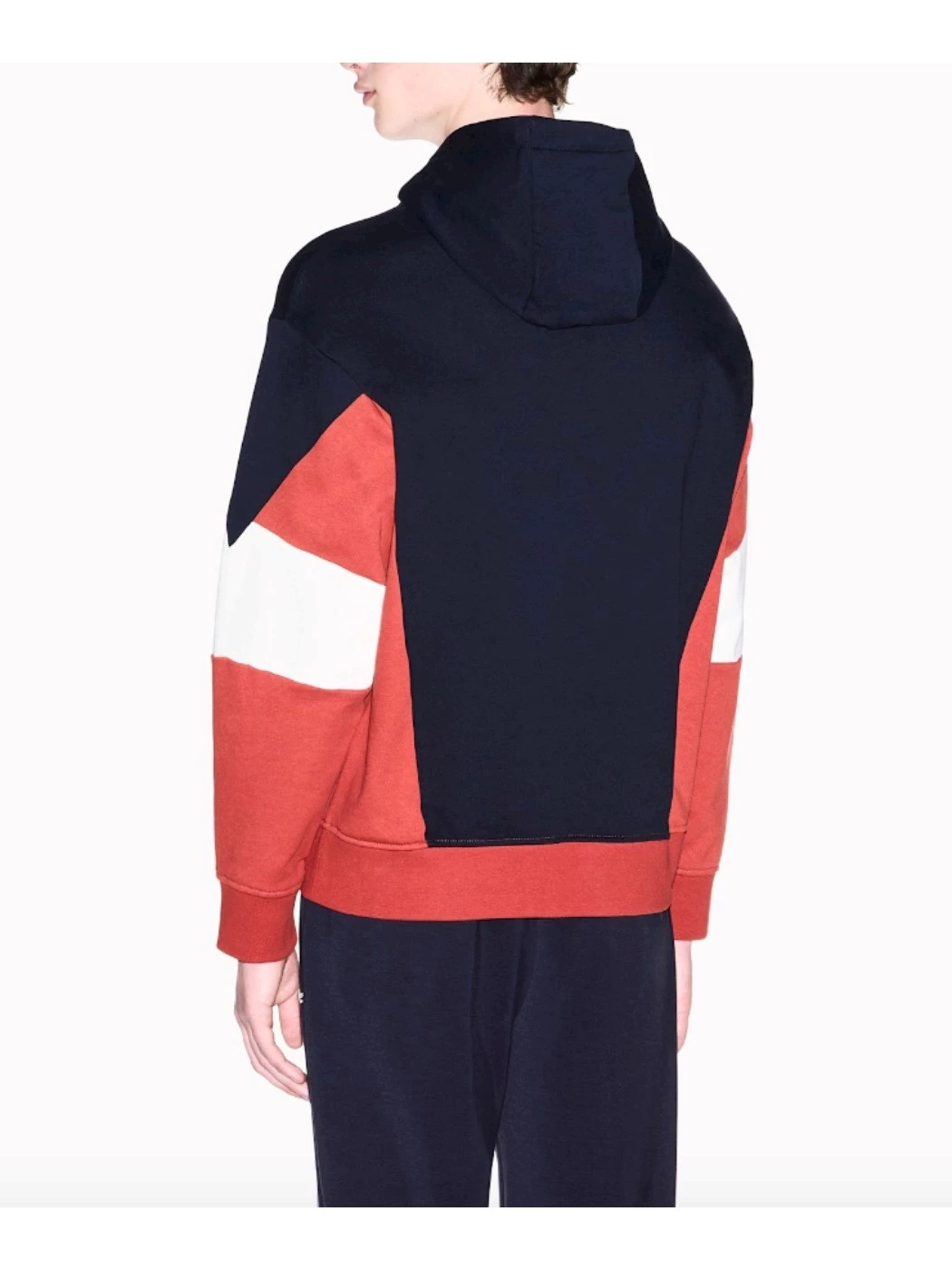 Felpa in cotone con cappuccio e logo Armani Exchange