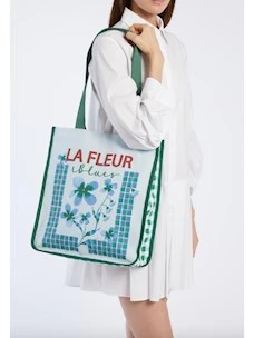 Borsa in canvas con stampa IBlues