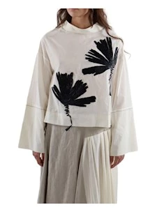 Camicia con applicazioni in rafia SOLOTRE