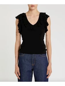 Top smanicato con rouches Marella