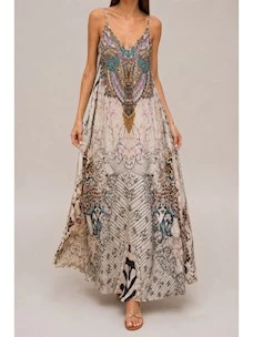 Abito lungo fantasia boho-chic ANOMIE