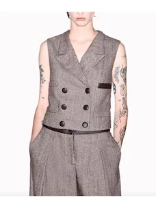Gilet regular fit spigato in lana vergine Armani Exchange
