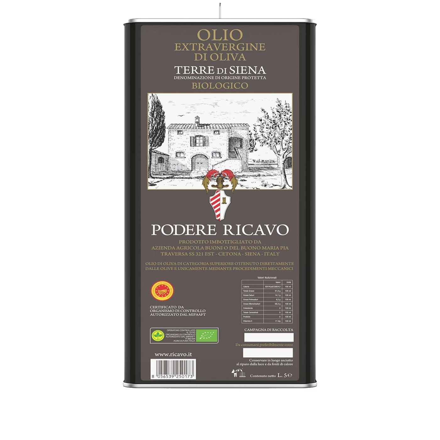 LATTINA E.V.O. BIO DOP TERRE DI SIENA DA LT. 5