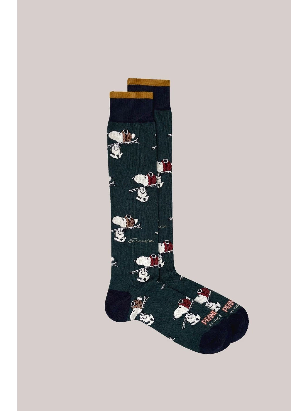 CALZINI INTHEBOX SNOOPY SKI ALLOVER VERDE SCURO