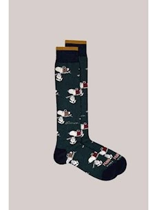 CALZINI INTHEBOX SNOOPY SKI ALLOVER VERDE SCURO