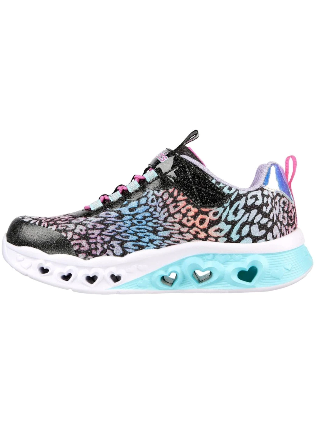 Skechers Kids Girls Flutter Heart Lights-Loves Sneaker, Black/Mu