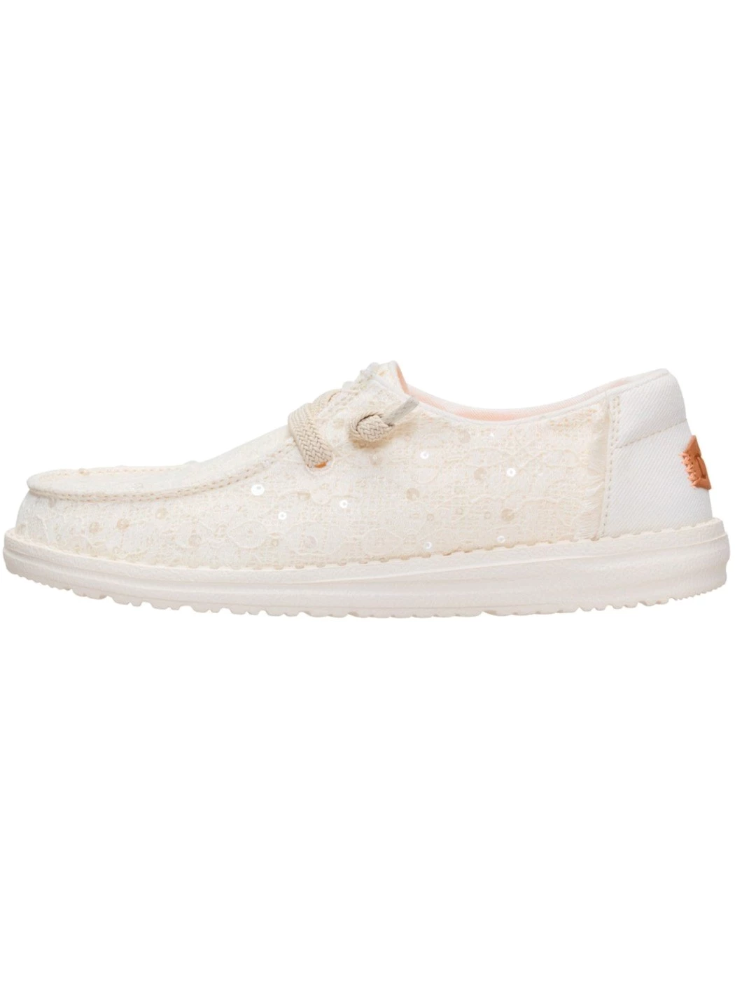 Hey Dude Sneakers Donna Wendy sequin lace Ivory