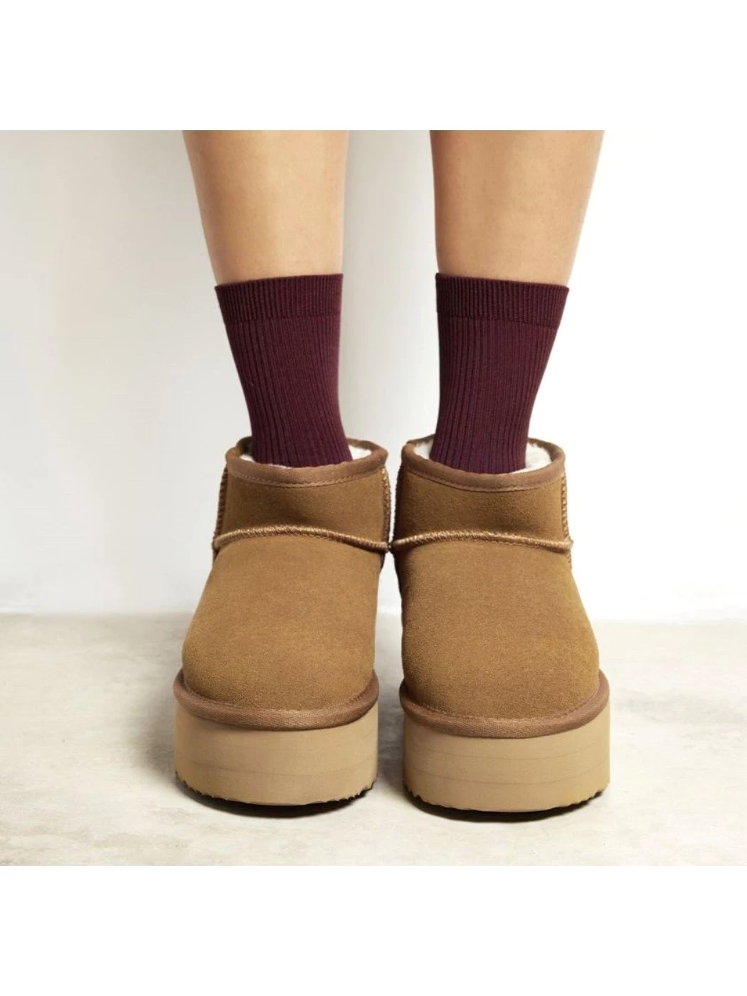 GIOSEPPO Stivali Marroni con platform da donna