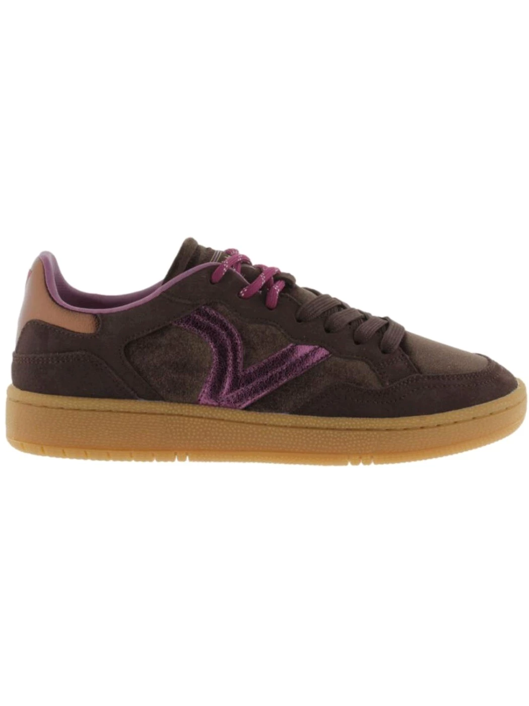 Victoria Sneakers smash velvet sportive con suola caramello