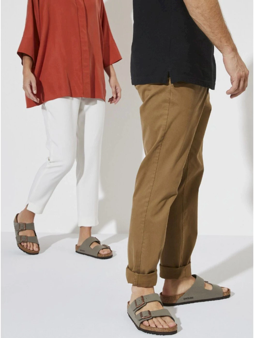 Birkenstock Arizona Birko Flor Nubuck Stone Narrow Fit