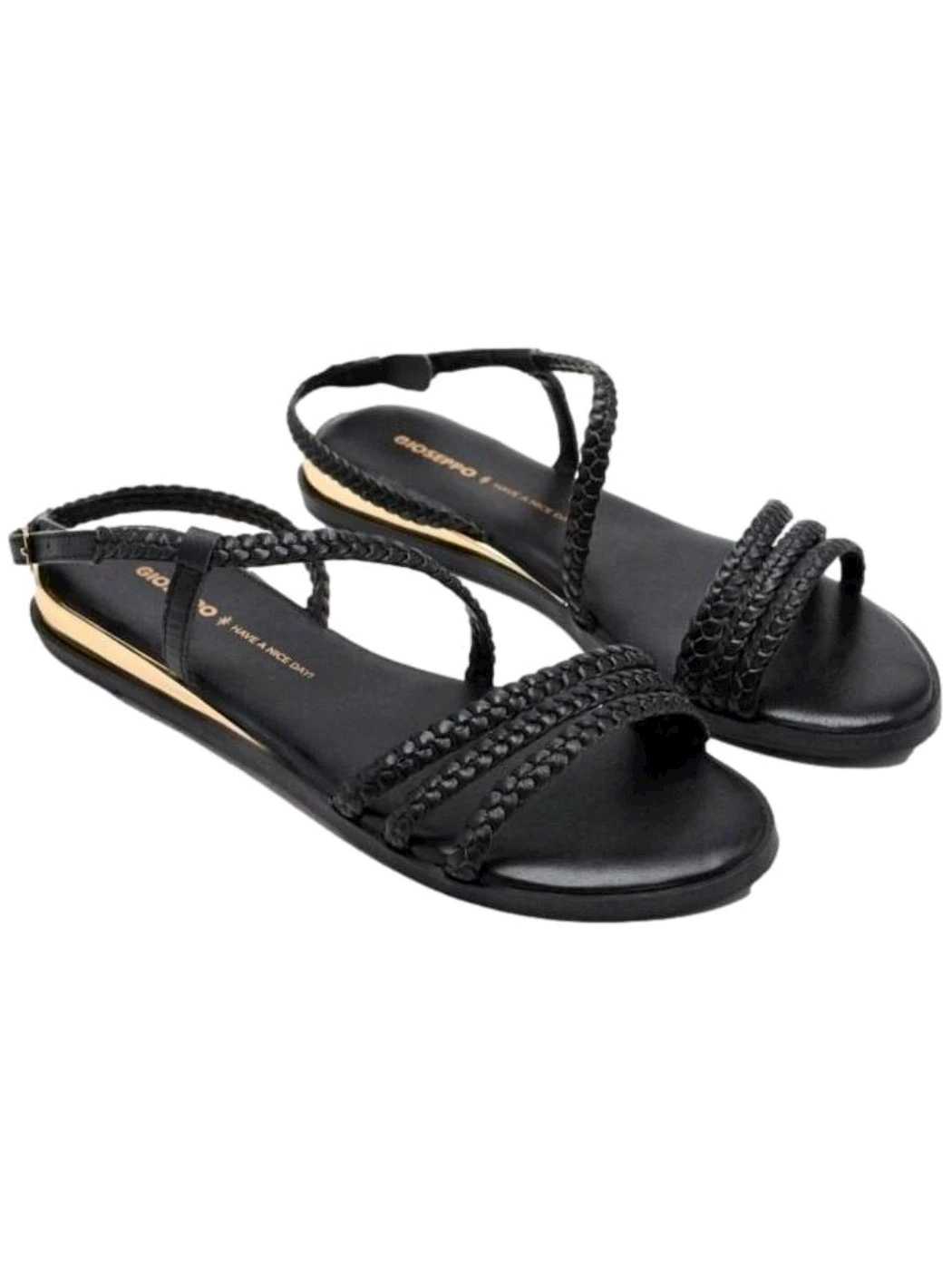 GIOSEPPO Sandali pelle intrecciata brentwood Donna Nero