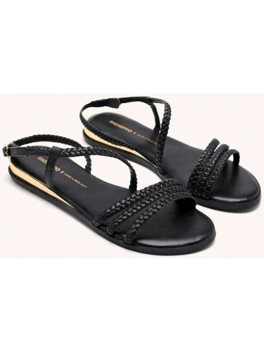 GIOSEPPO Sandali pelle intrecciata brentwood Donna Nero