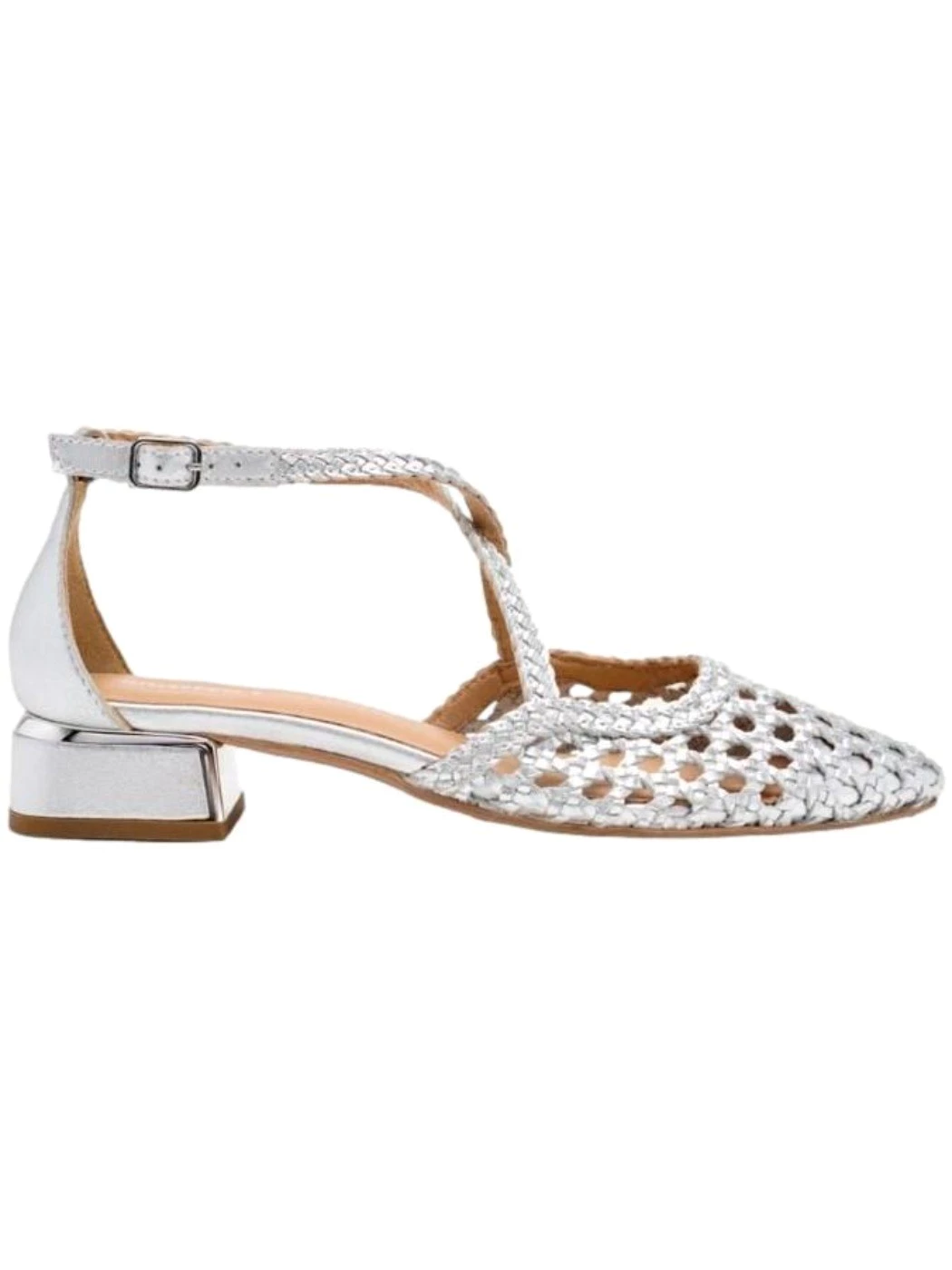 GIOSEPPO Ballerina pelle intrecciata brillion Donna