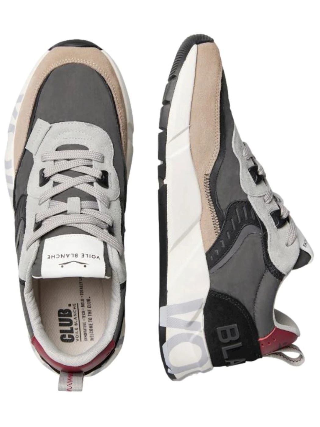 VOILE BLANCHE Sneakers Uomo in suede Antracite