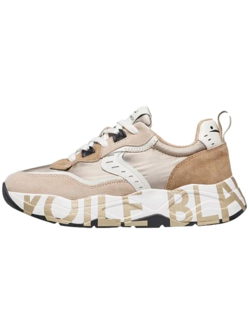 VOILE BLANCHE Sneakers in suede e tessuto Beige Platino Donna