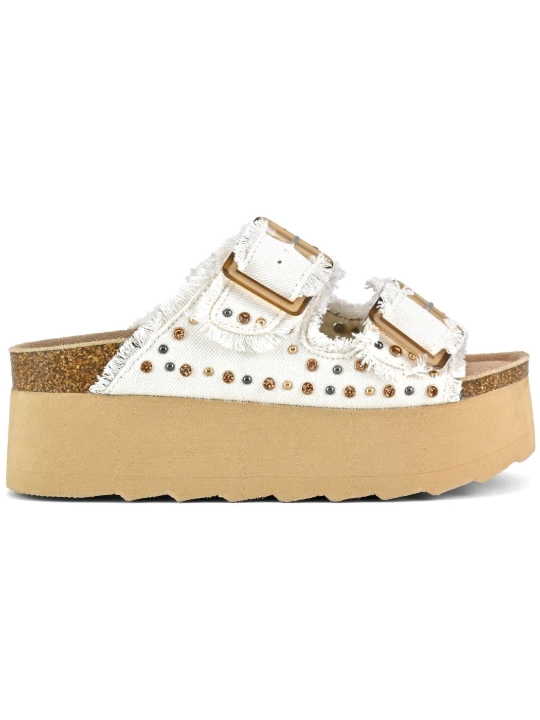 Colors Of California Platform denim con strass Donna