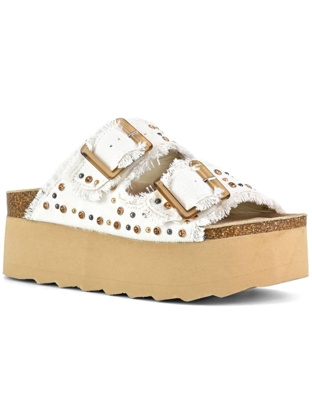 Colors Of California Platform denim con strass Donna