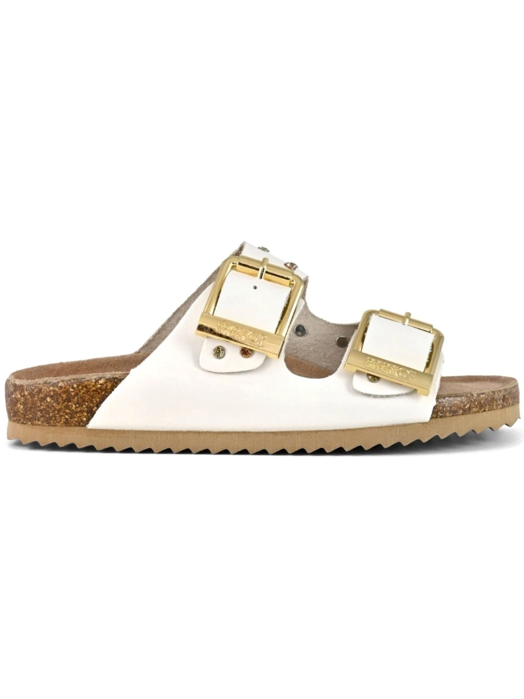 Colors Of California Slofi Sandalo in nabuk e strass bianco