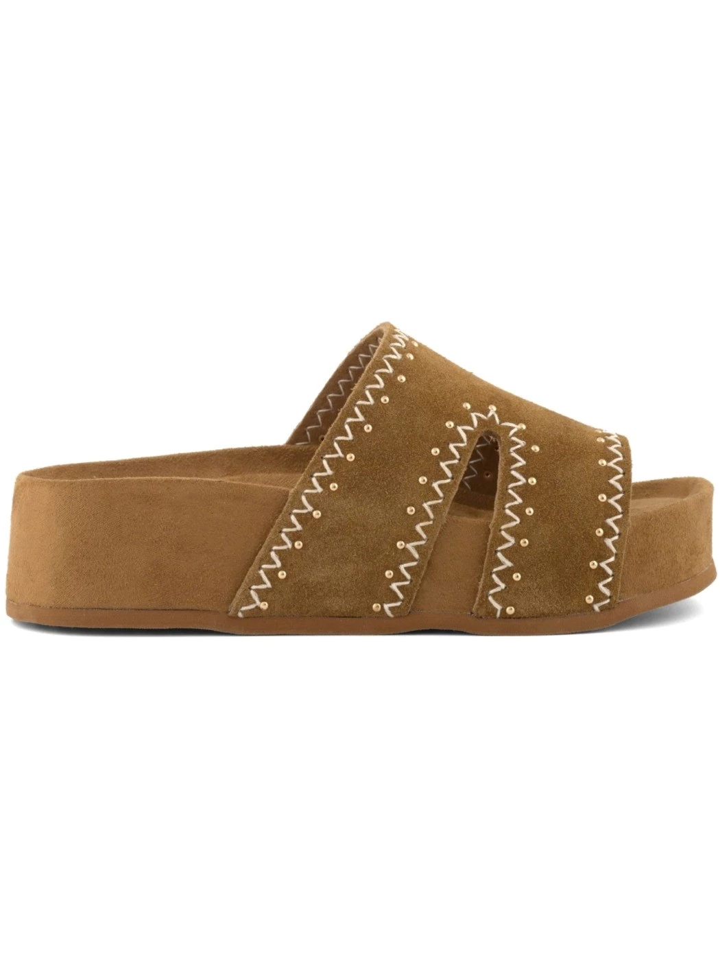 Colors Of California Dune platform in pelle scamosciata e strass