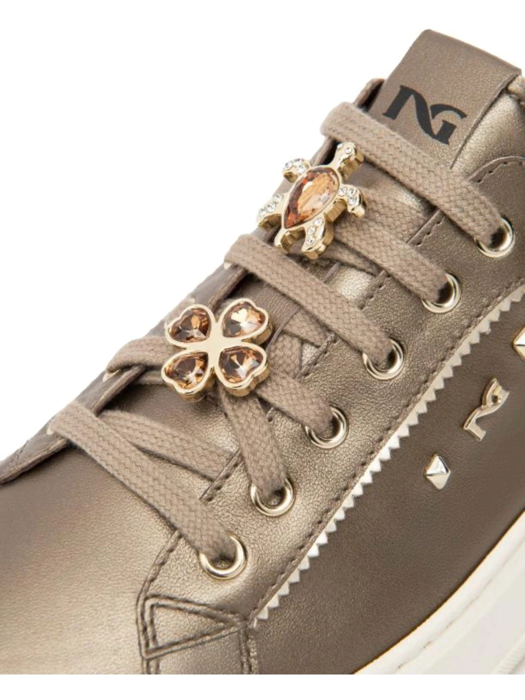 Nero Giardini Sneakers Donna in Pelle e Materiale Tecnico Bronzo