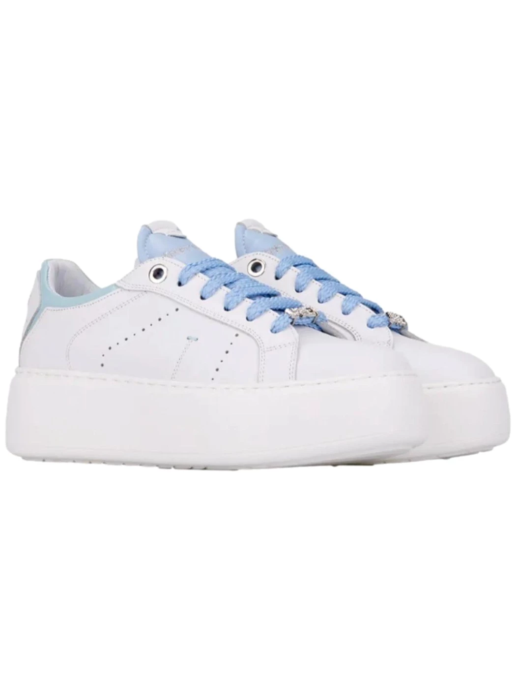 Janet&Janet Sneakers Donna in pelle J-004 Bianco celeste