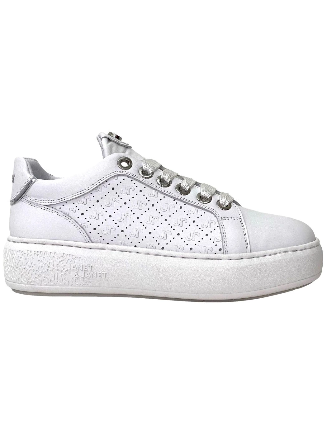 Janet&Janet Sneakers in pelle da donna J-013 Bianco