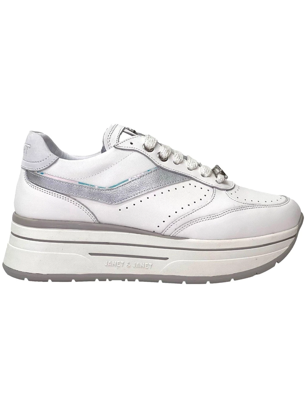 Janet&Janet Sneakers in pelle da donna J-020 Bianco