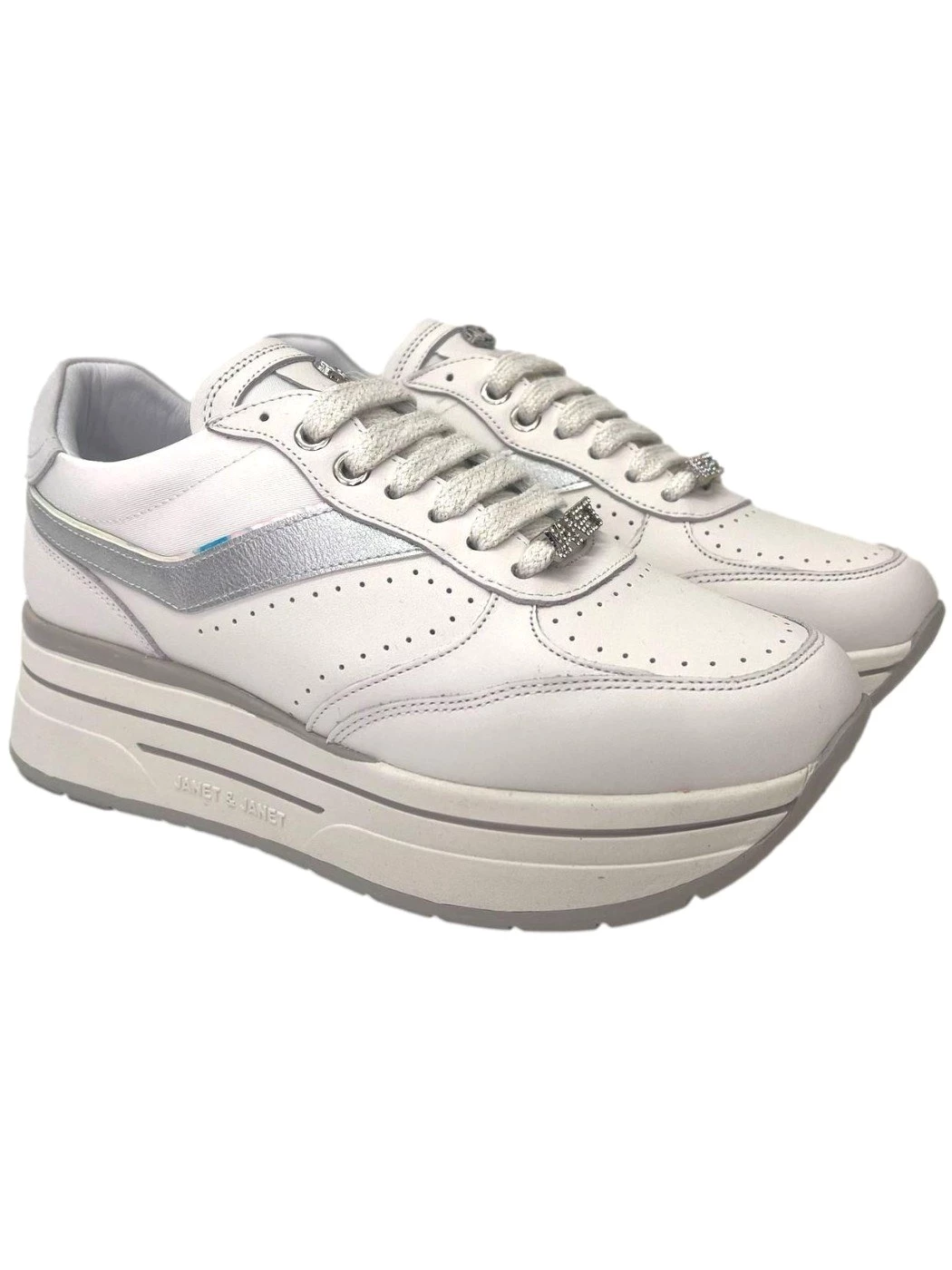 Janet&Janet Sneakers in pelle da donna J-020 Bianco