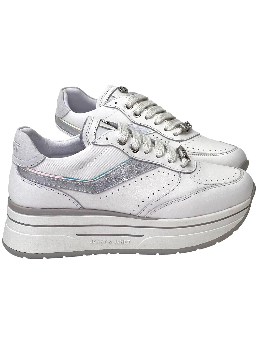 Janet&Janet Sneakers in pelle da donna J-020 Bianco