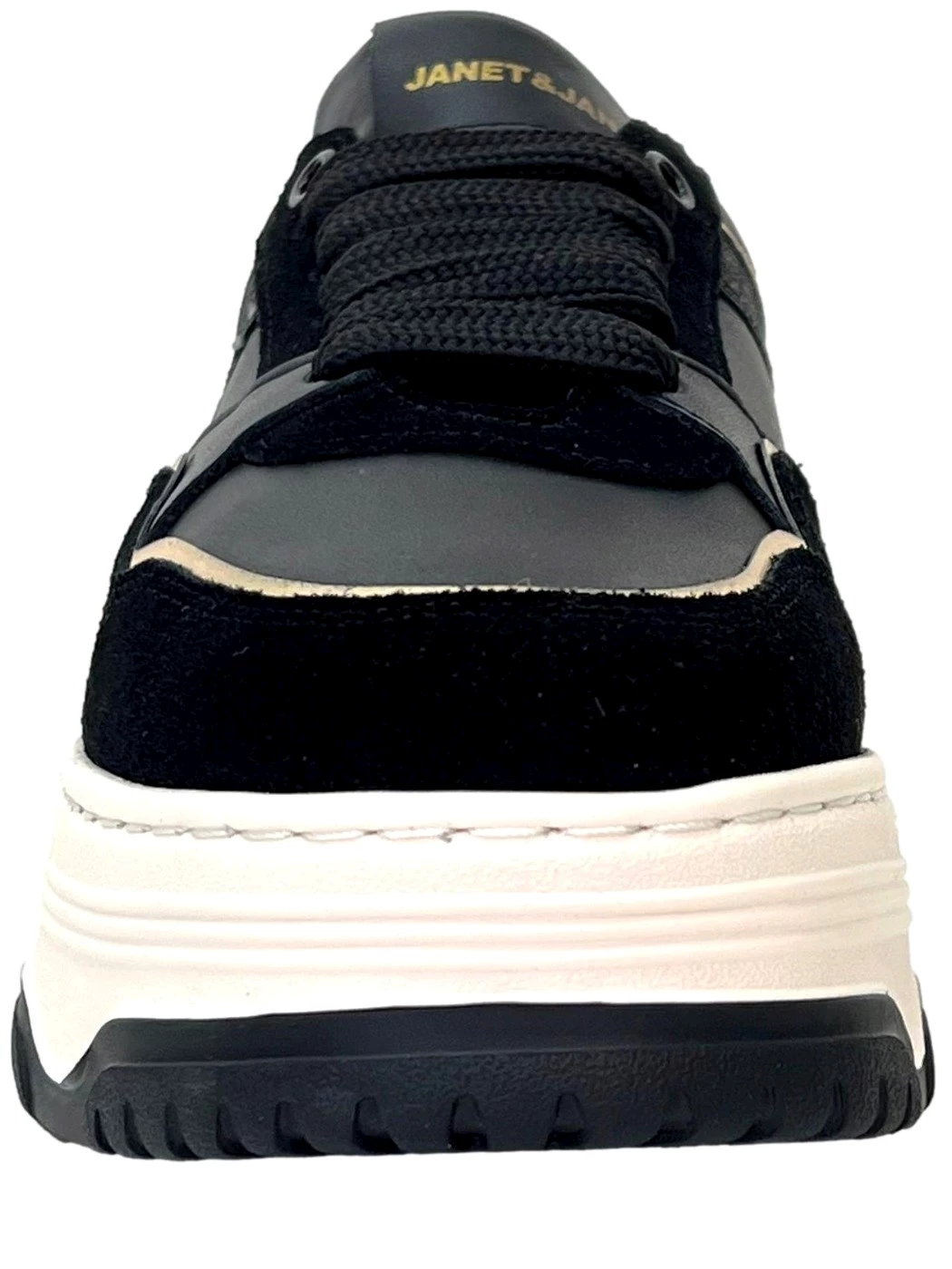Janet & Janet J423 sneakers Donna in pelle nero oro