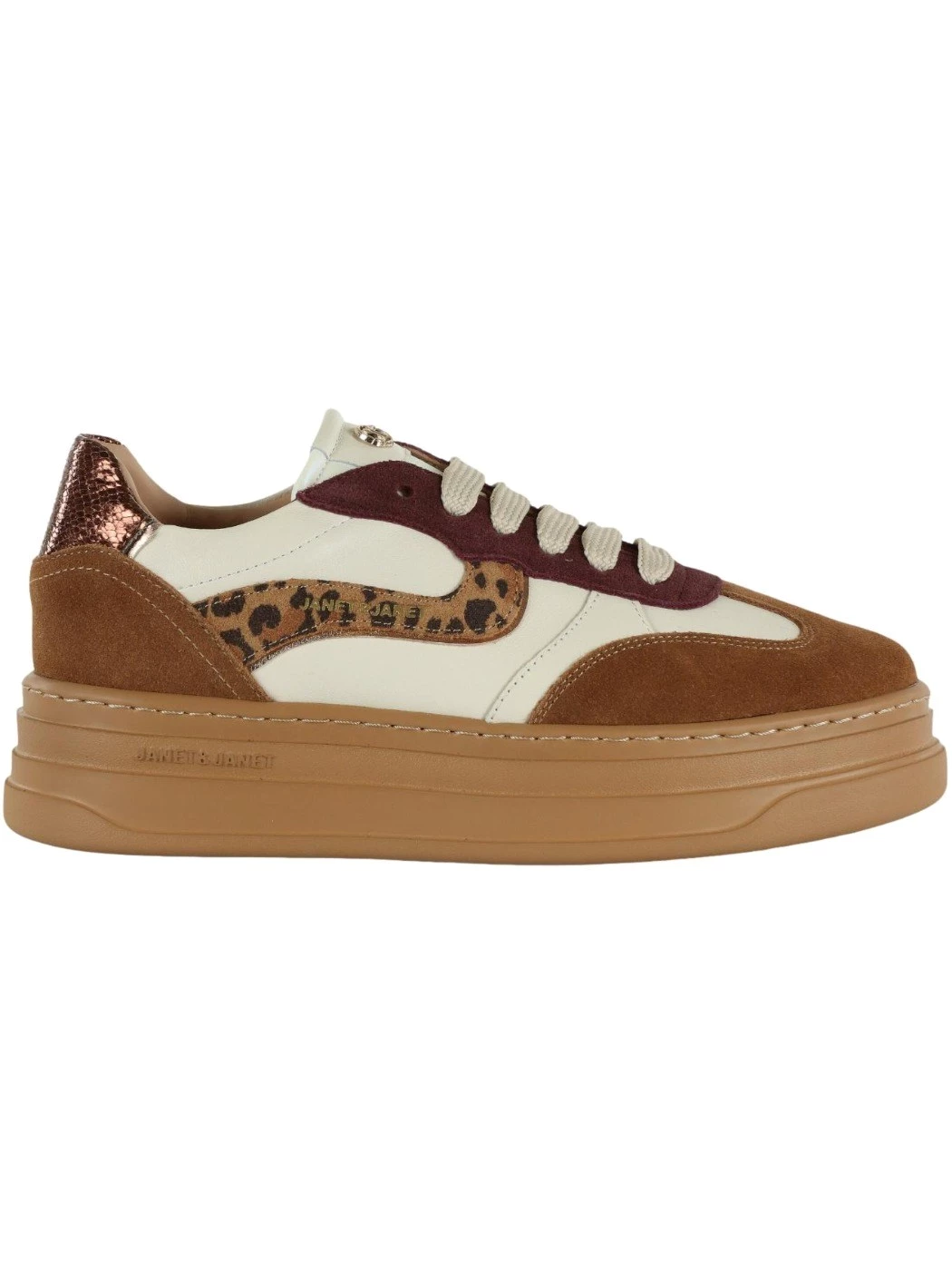 Janet & Janet Sneakers Donna in pelle colore cognac