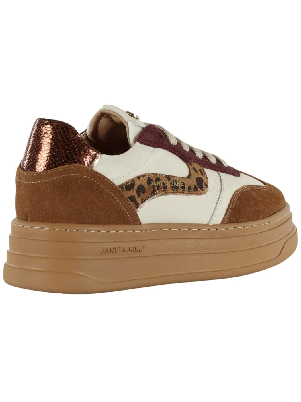 Janet & Janet Sneakers Donna in pelle colore cognac