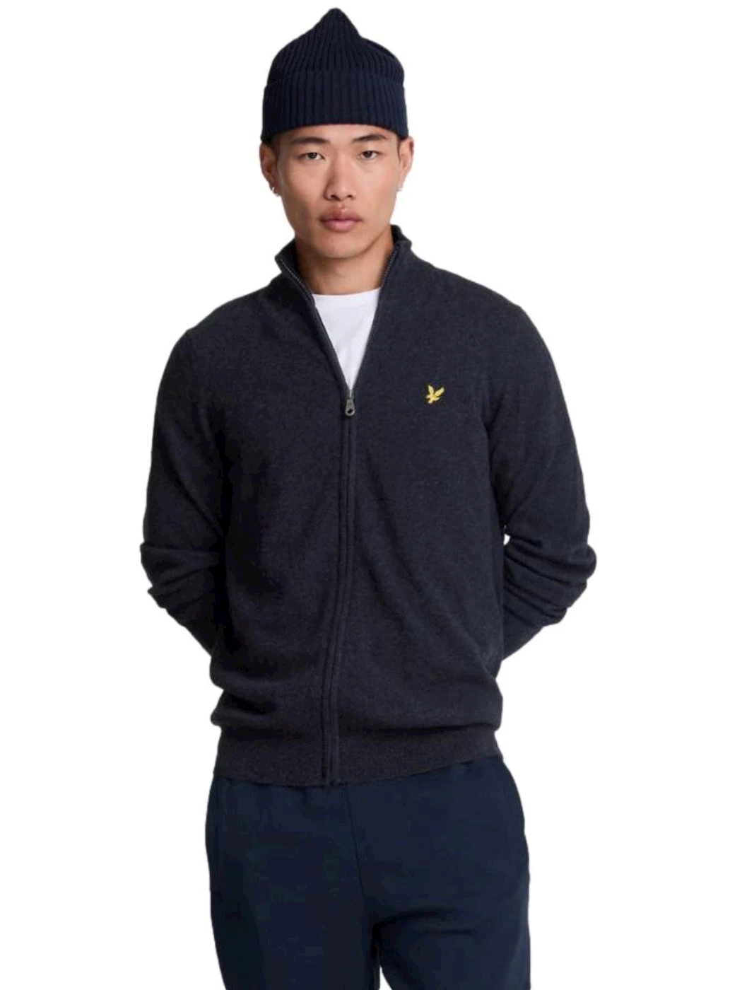 Lyle & Scott Cardigan con zip in misto lana d'agnello