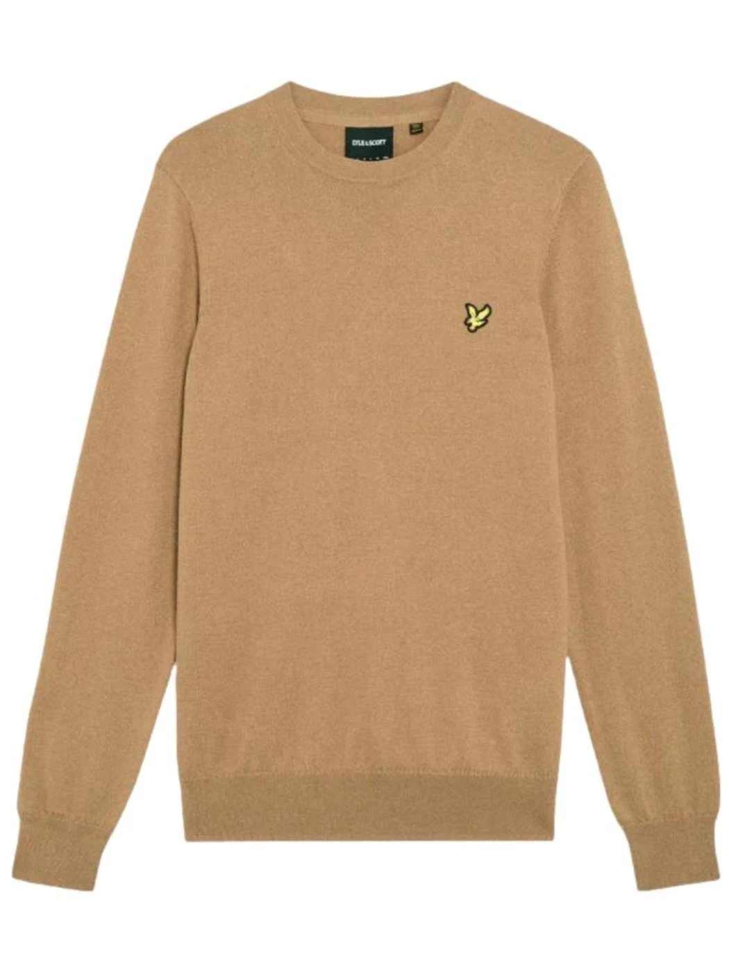 Lyle & Scott Maglione girocollo in cotone merino Tigers Eye