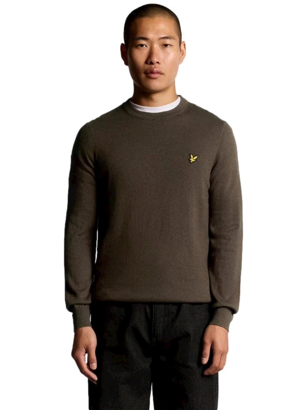 Lyle & Scott Maglione girocollo in cotone merino Espresso