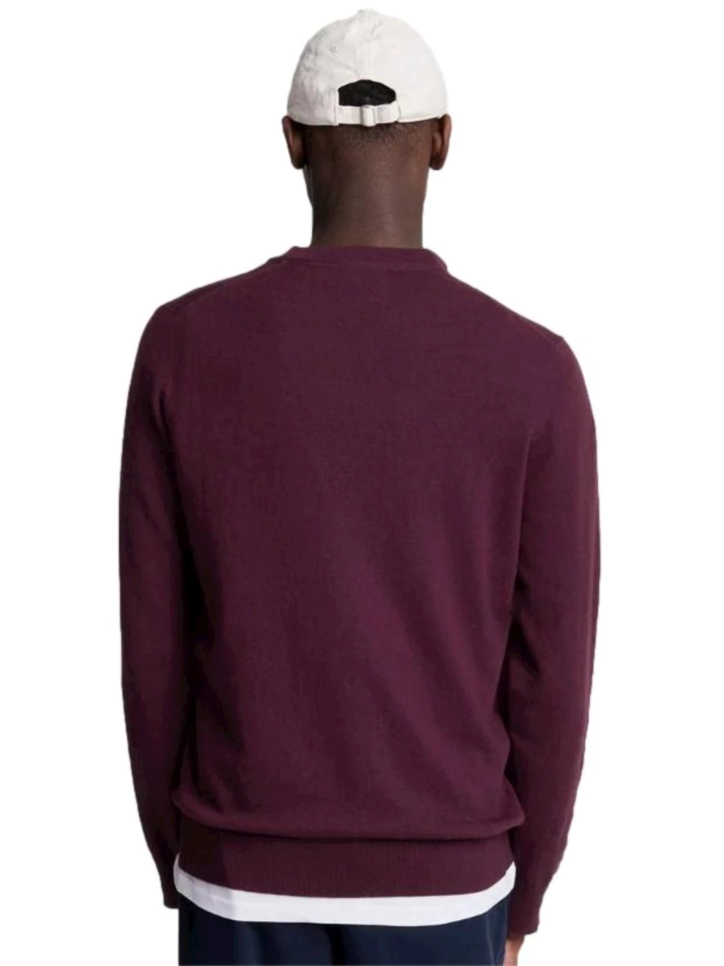 Lyle & Scott Maglione girocollo in cotone merino Burgundy