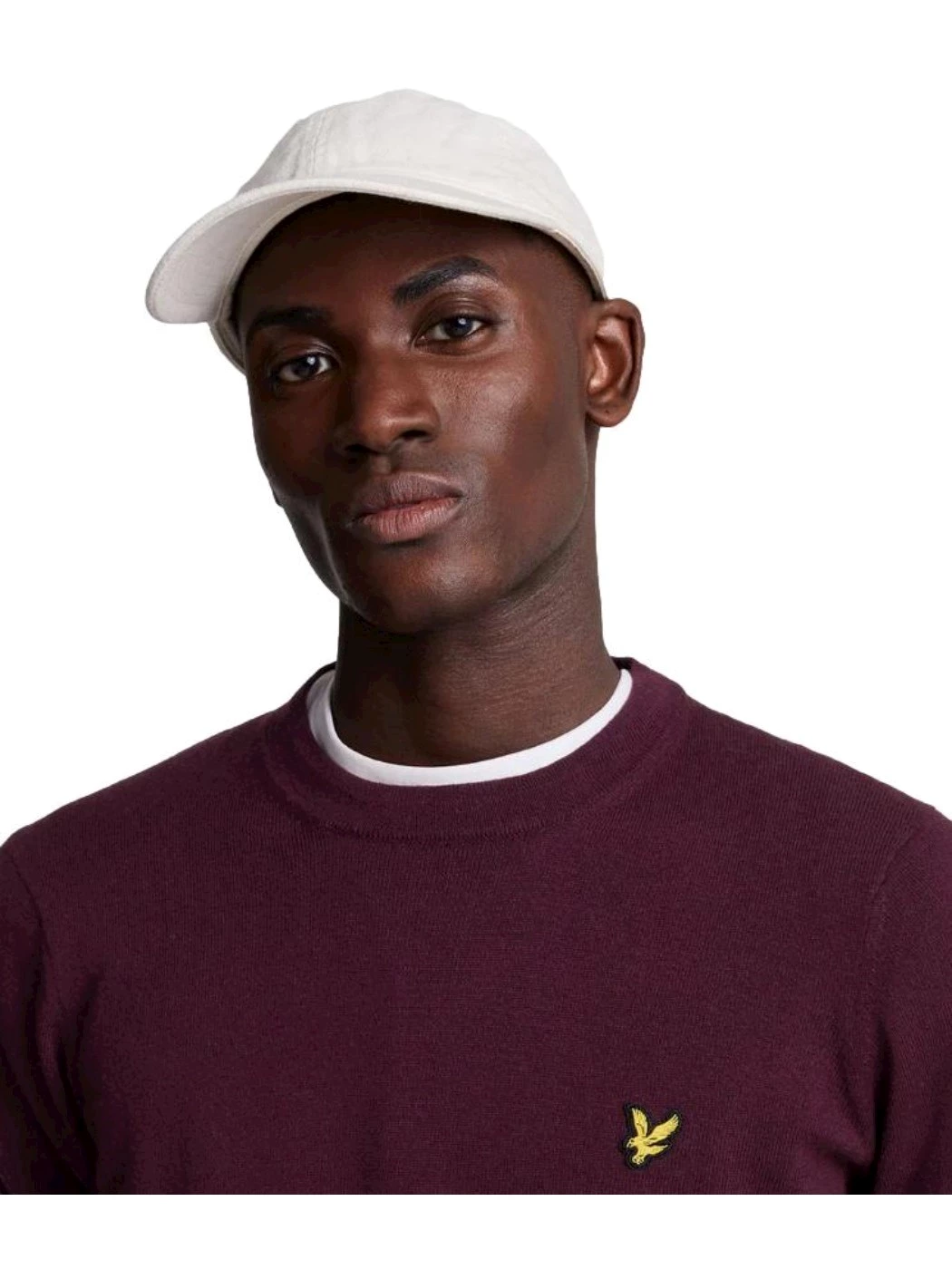 Lyle & Scott Maglione girocollo in cotone merino Burgundy