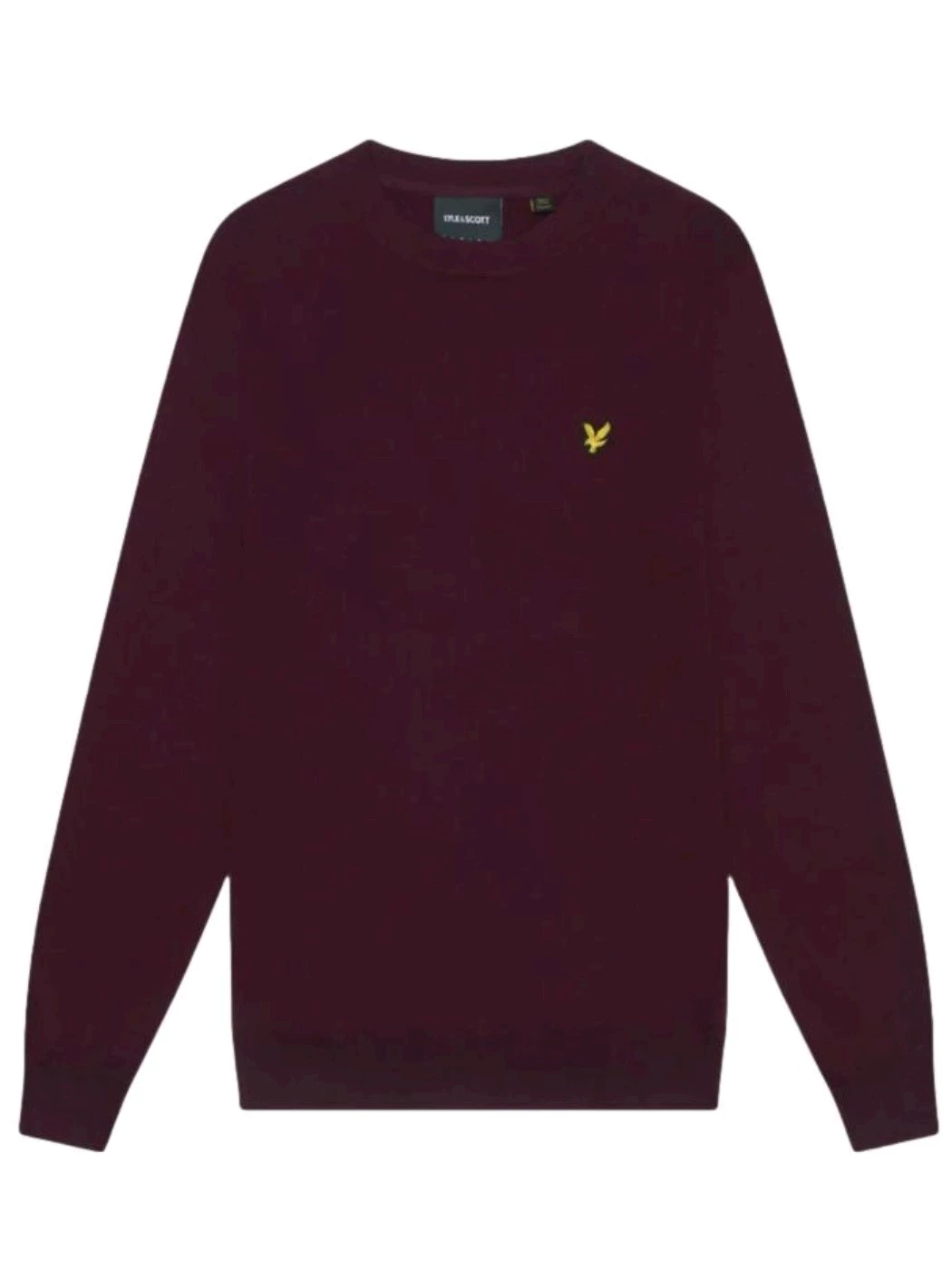 Lyle & Scott Maglione girocollo in cotone merino Burgundy