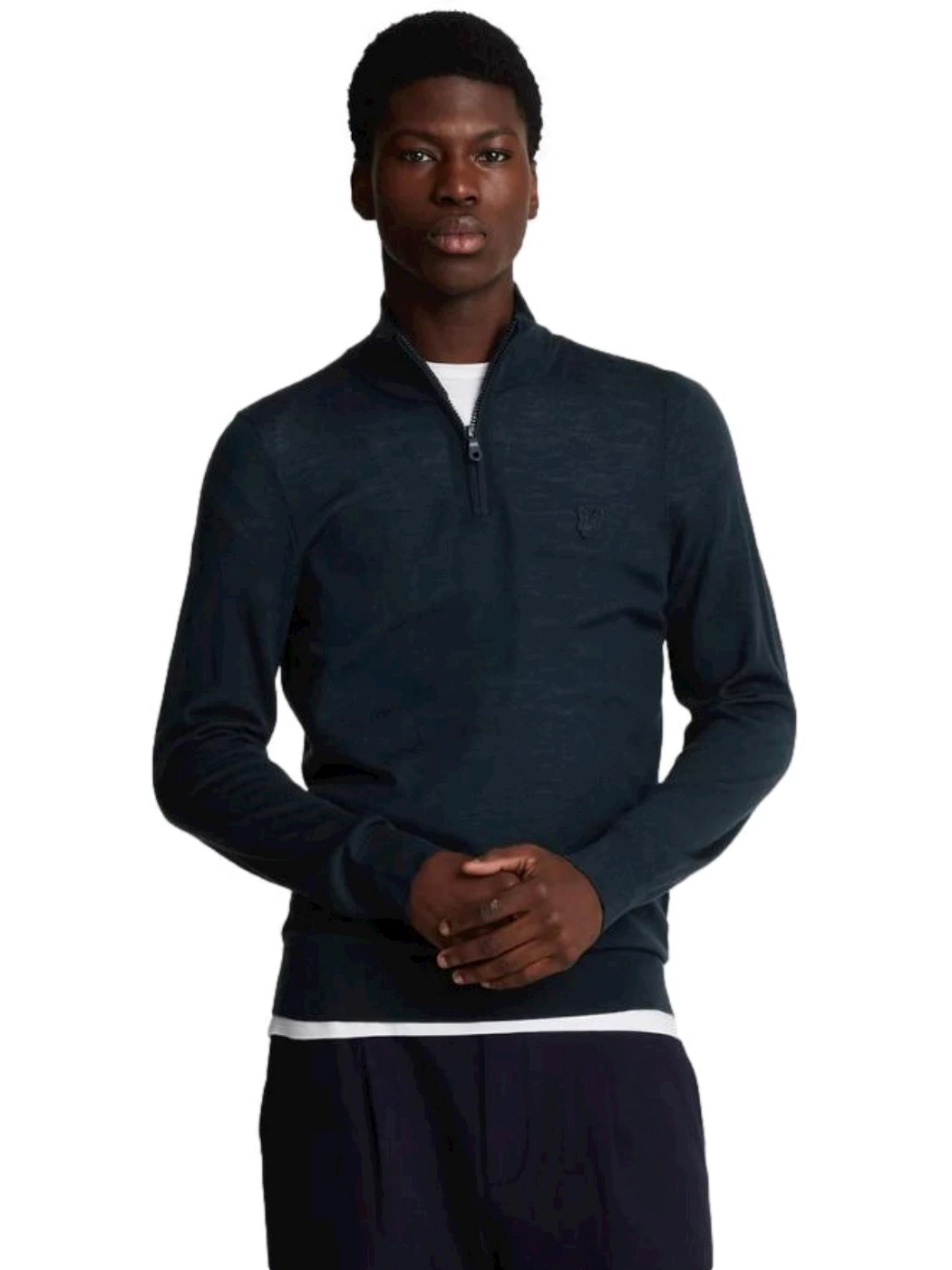 Lyle & Scott Maglione con zip a 1/4 in lana merino Donna