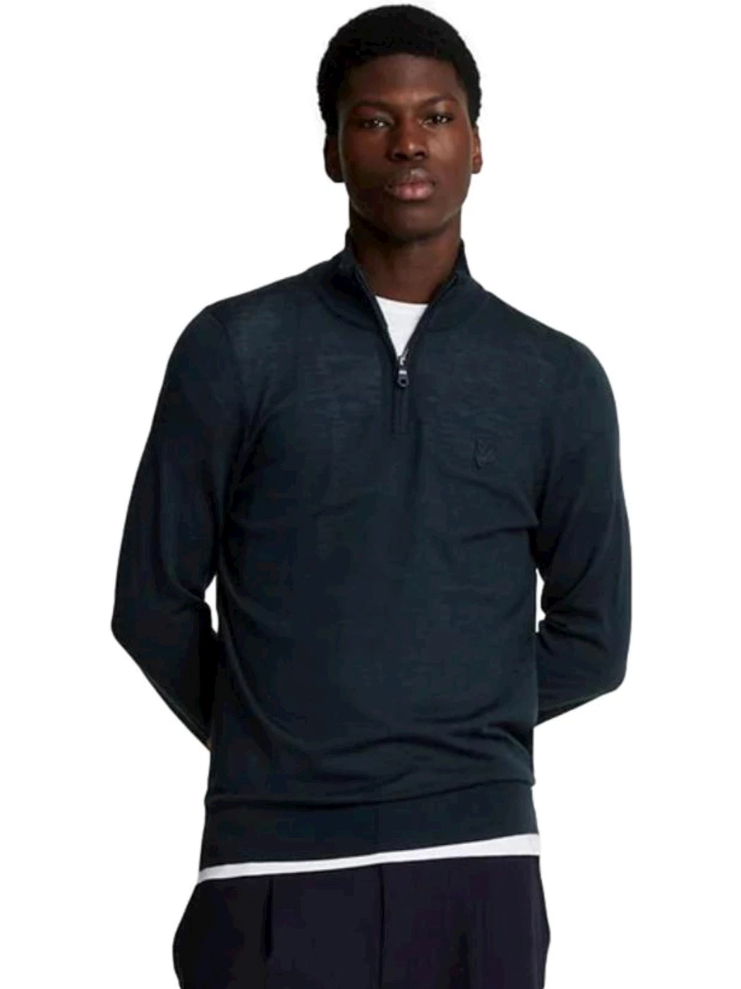 Lyle & Scott Maglione con zip a 1/4 in lana merino Donna