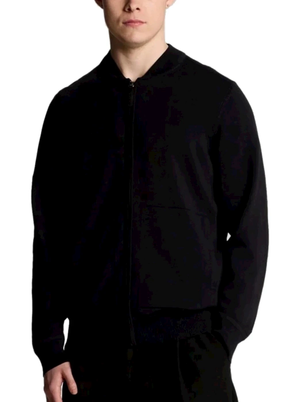 Lyle & Scott Cardigan Uomo Cargo Bomber Black
