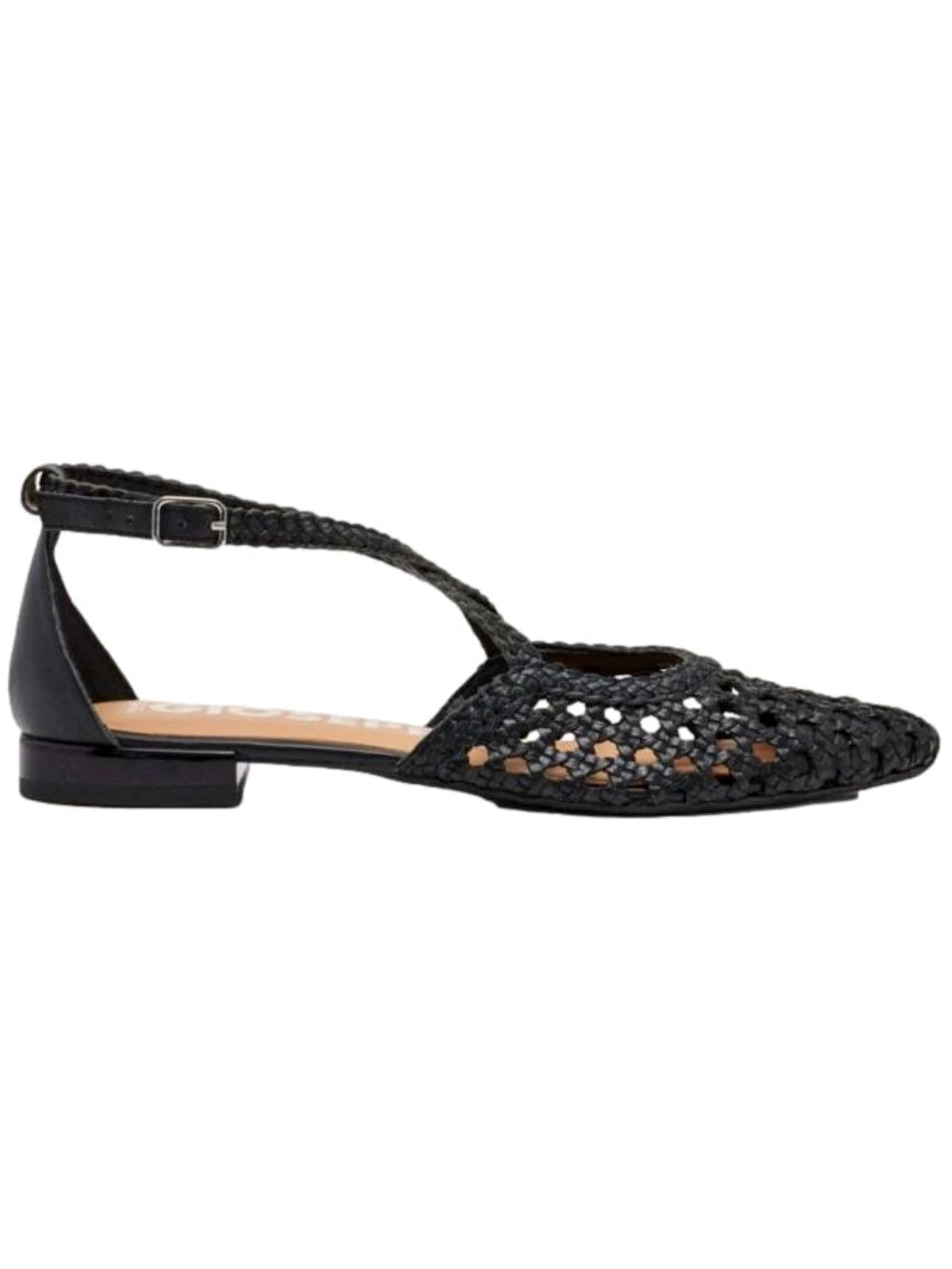 GIOSEPPO Ballerine in pelle color Nero con intrecci Donna